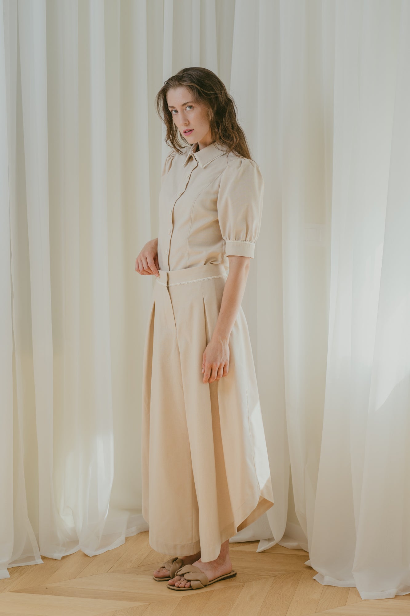 Asymmetric Linen Pants