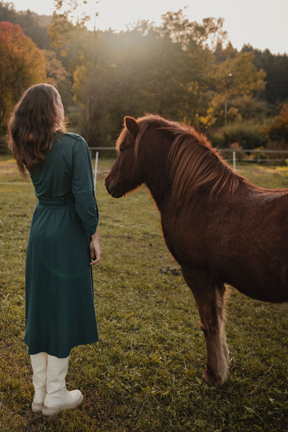Wrap Dress by Nat.Lesjak, forest green organic cotton wrap dress (2/4)
