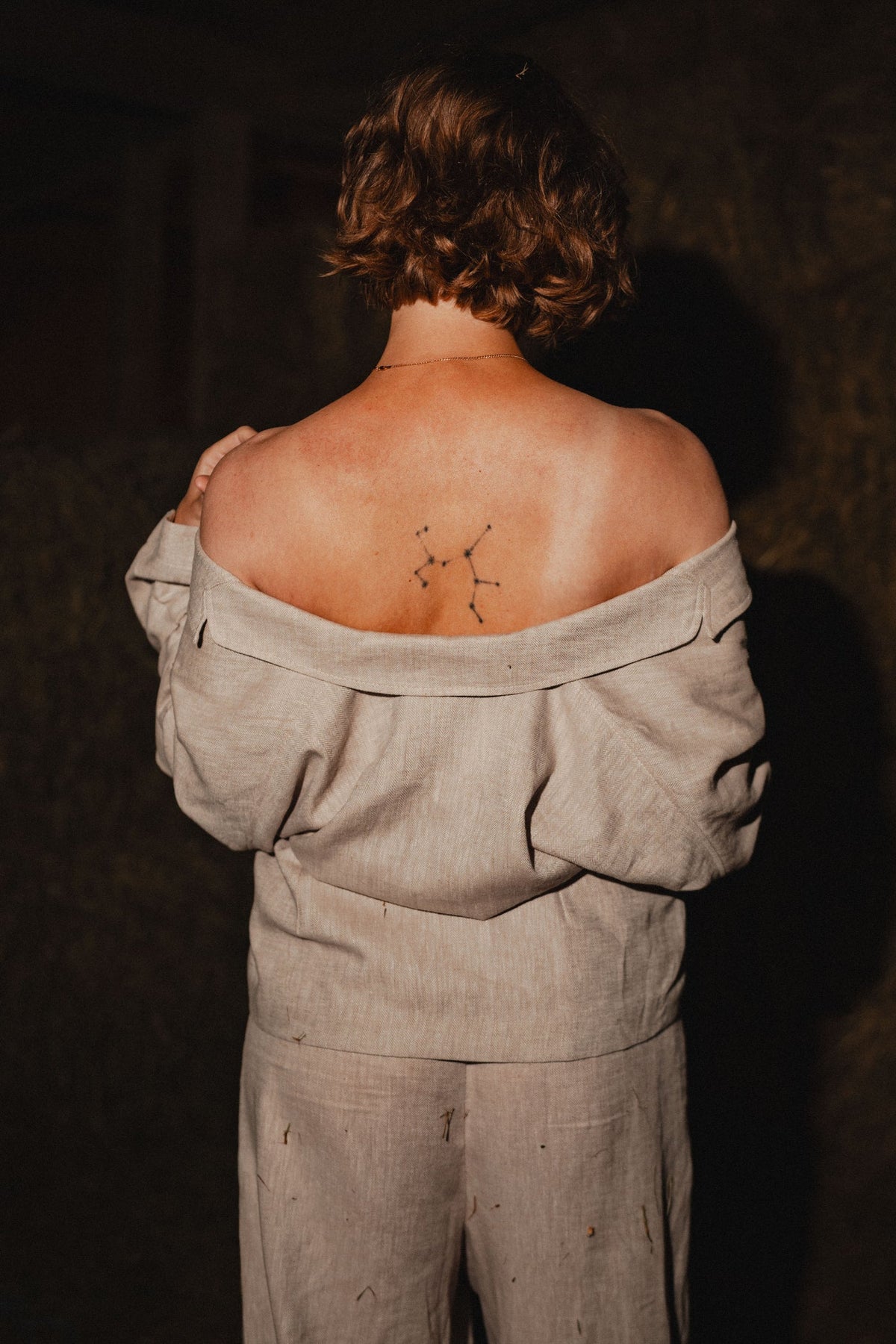 Linen Kimono Blazer by Nat.Lesjak, herringbone linen-cotton kimono blazer (2/4)