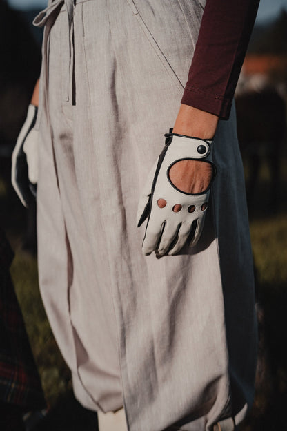 High-Waist Linen Trousers by Nat.Lesjak, high-waist herringbone linen-cotton trousers (2/5)
