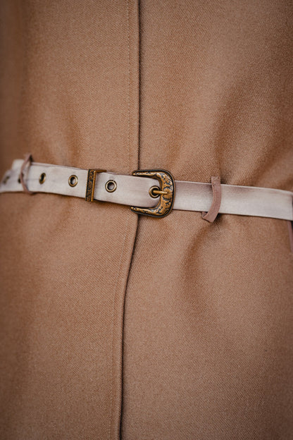 Camel Wool Poncho by Nat.Lesjak, camel wool poncho with faux fur collar (4/4)