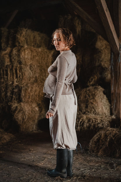 Merino Cardigan by Nat.Lesjak, merino wool cardigan with shell buttons (4/4)