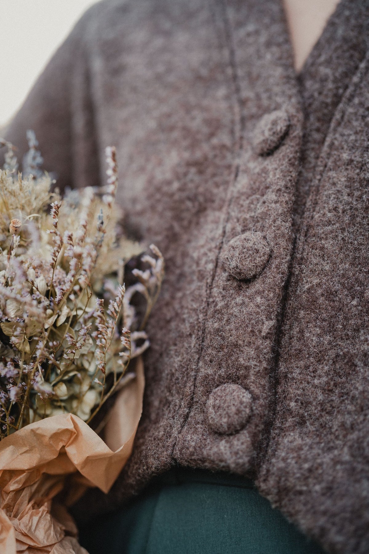 Wool Fleece Jacket by Nat.Lesjak, wool fleece jacket in cocoa mélange (3/4)