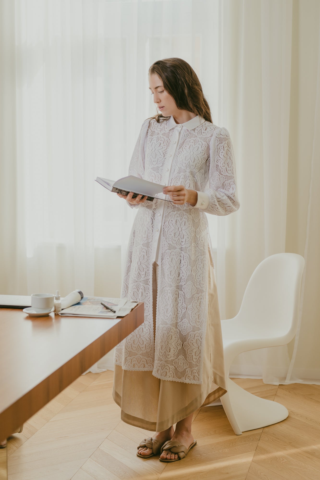 Off-White Cotton Lace Shirt