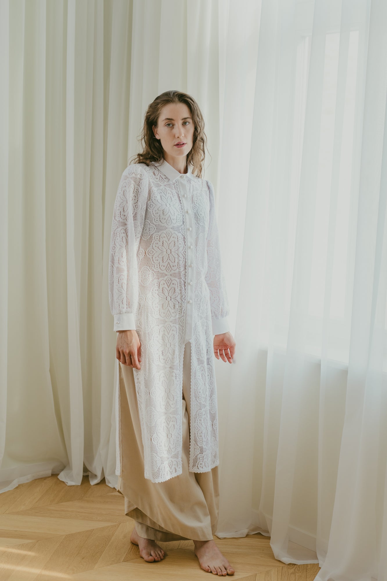 Off-White Cotton Lace Shirt