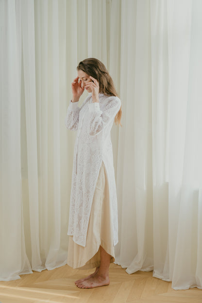 Off-White Cotton Lace Shirt
